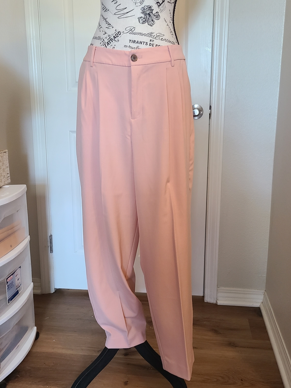 a new day Blush Pink High-Waist Pleated Trousers